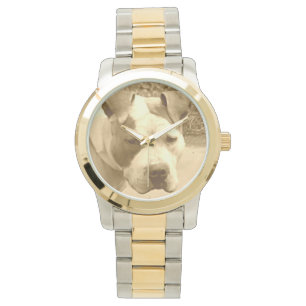 Gold Pit Bull Watch
