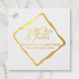 Gold plain personalised love thanks geometric favour tags