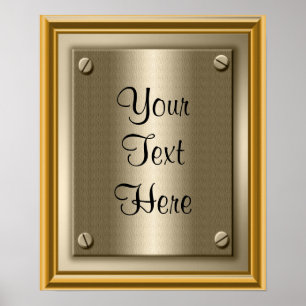 Gold Plaque Poster Print Sign