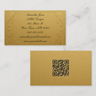 Gold Plaque QR Code Business Card