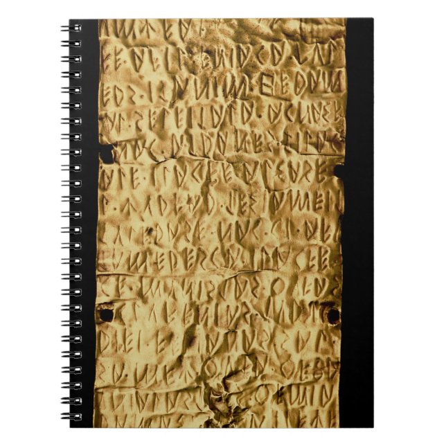 Gold plate with 'lengthy' Etruscan inscription fro Notebook (Front)
