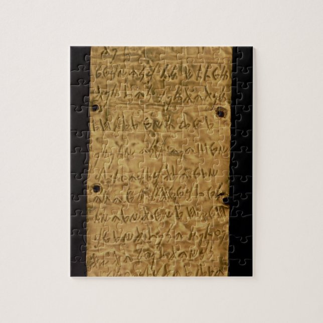 Gold plate with Phoenician inscription, from Santa Jigsaw Puzzle (Vertical)