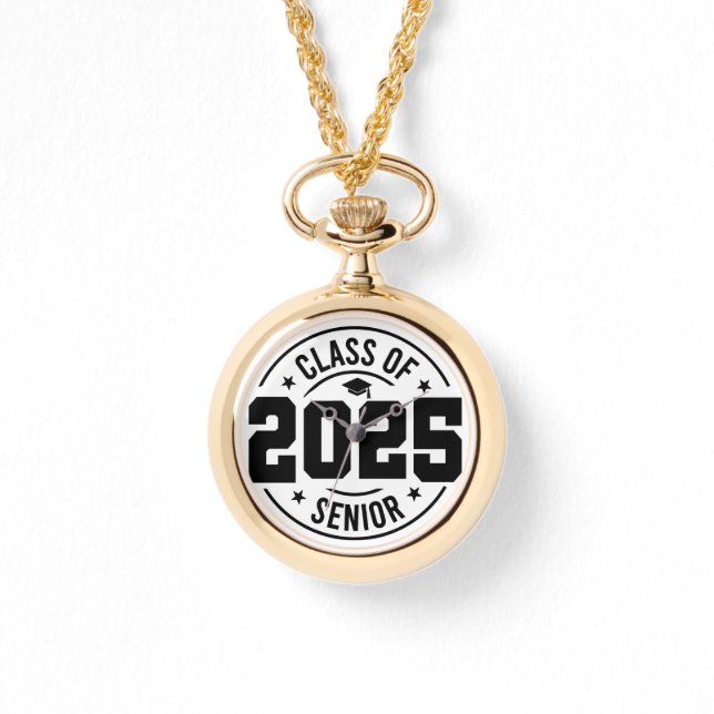 Gold Plated Class of 2025 Watch Necklace (Front)
