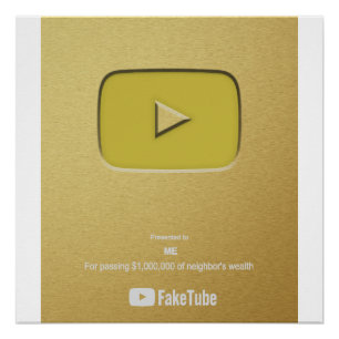 Gold Play Button FakeTube Poster