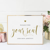 Gold Please Find Your Seat and Bon Appétit