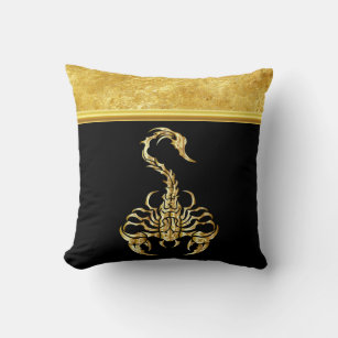 Gold poisonous scorpion very venomous insect cushion