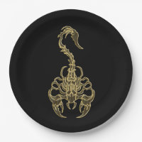 Gold poisonous scorpion very venomous insect