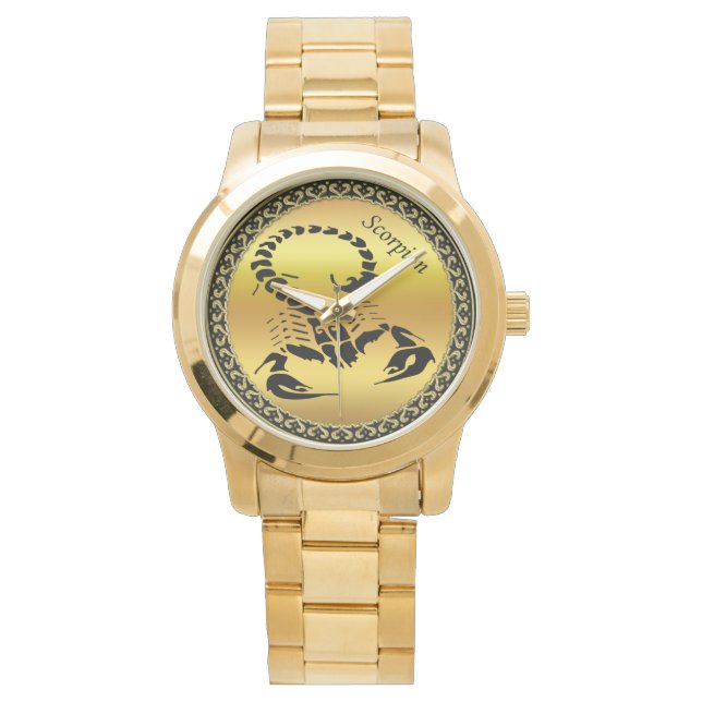 Gold poisonous scorpion very venomous insect watch (Front)