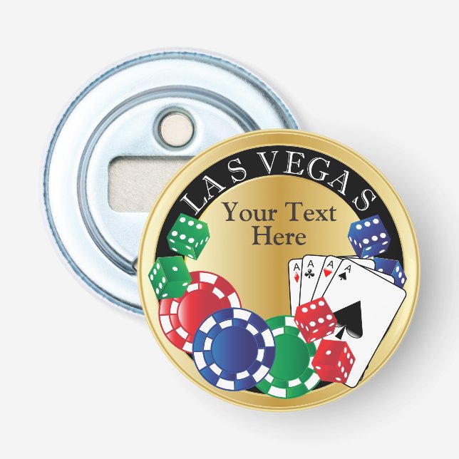  Gold Poker Night | DIY Text Bottle Opener (Front)