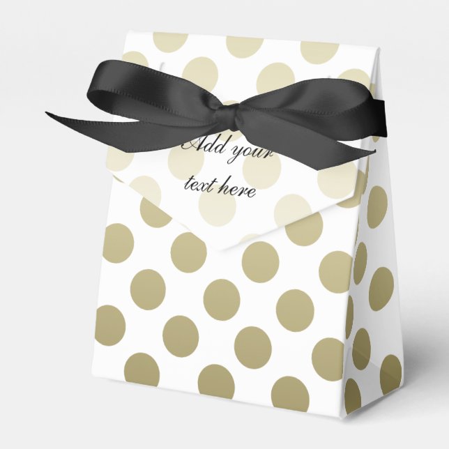 Gold Polka Dot Favour Box (Front Side)