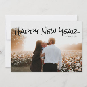 Gold Polka Dot Happy New Year Photo Card