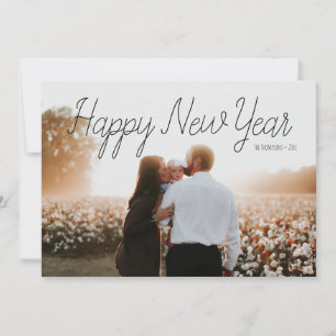 Gold Polka Dot Happy New Year Photo Card