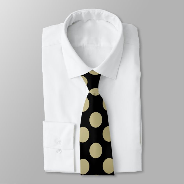 Gold Polka Dot Mens Tie (Tied)
