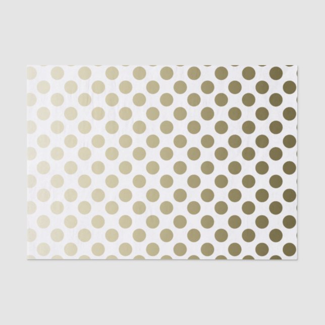 Gold Polka Dot on white Tissue Paper (Front)