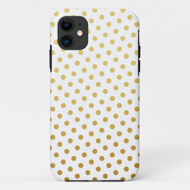 Gold Polka Dot Pattern iPhone Case (Back)