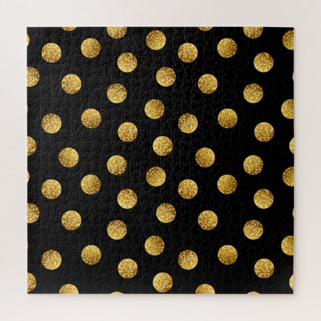 Gold Polka Dot: Sparkling Seamless. Jigsaw Puzzle (Vertical)