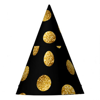 Gold Polka Dot: Sparkling Seamless. Party Hat