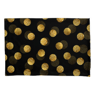Gold Polka Dot: Sparkling Seamless. Pillowcase