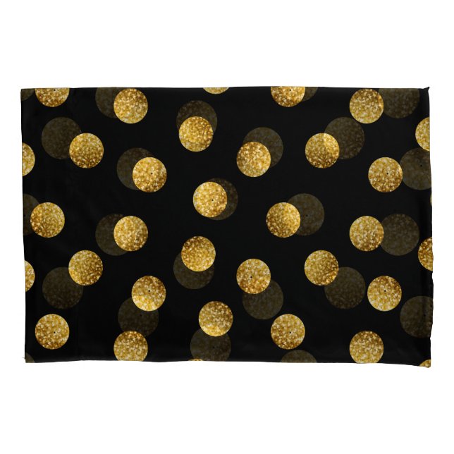 Gold Polka Dot: Sparkling Seamless. Pillowcase (Front)