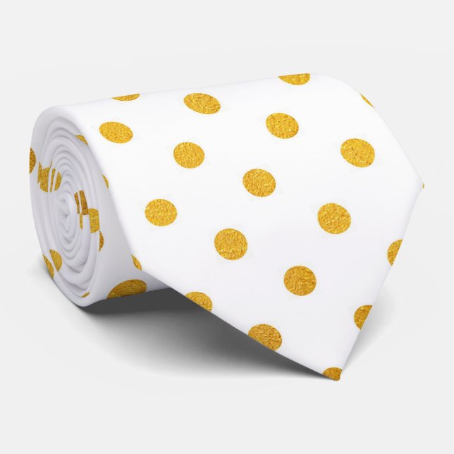 Gold Polka Dot  Tie (Rolled)