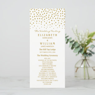 Gold Polka Dot Wedding Program Programme