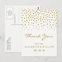 Gold Polka Dot Wedding Thank You