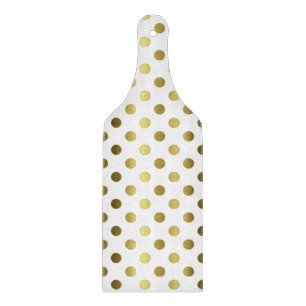 Gold Polka Dots Glass Cutting Board