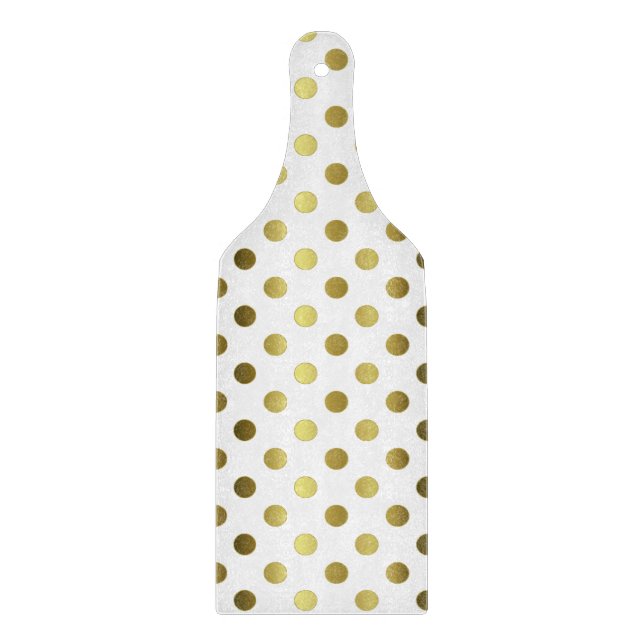Gold Polka Dots Glass Cutting Board (Front)