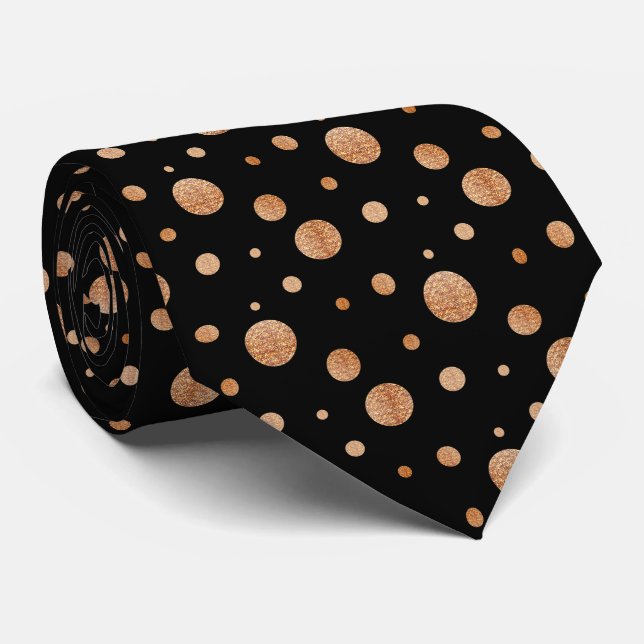 Gold polka dots napkins  neck tie (Rolled)