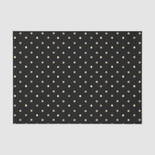 Gold Polka Dots on a Black Background Tissue Paper