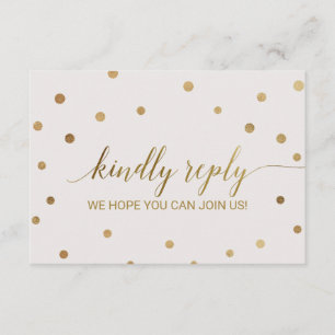 Gold Polka Dots Wedding Website RSVP Invitation
