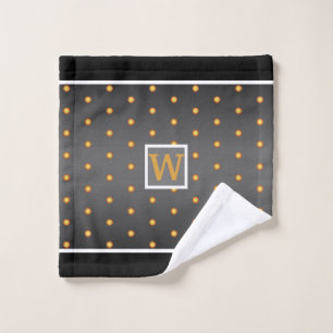 Gold Polkadots on Grey Gradient (edit your cols) Bath Towel Set
