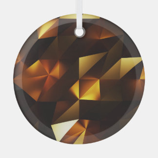 Gold Polygon: 3D Abstract Rendering Glass Tree Decoration