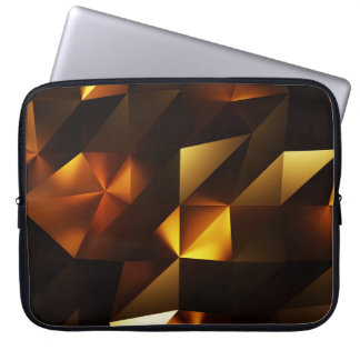 Gold Polygon: 3D Abstract Rendering Laptop Sleeve