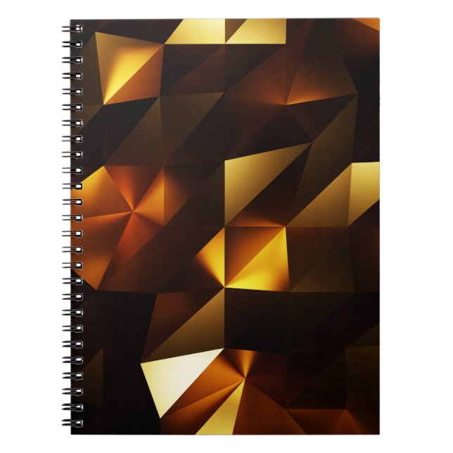 Gold Polygon: 3D Abstract Rendering Notebook (Front)