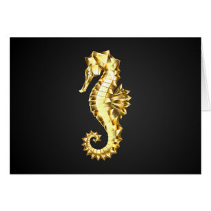Gold Polygonal Seahorse