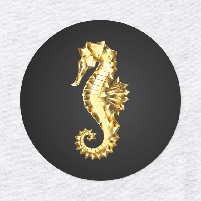 Gold Polygonal Seahorse (Design 1)