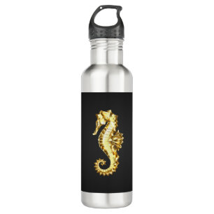 Gold Polygonal Seahorse 710 Ml Water Bottle