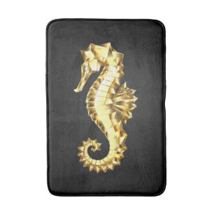 Gold Polygonal Seahorse Bath Mat