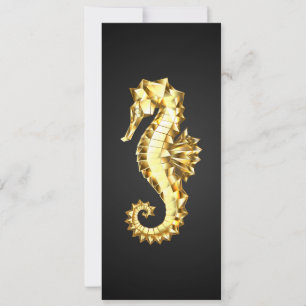 Gold Polygonal Seahorse Card