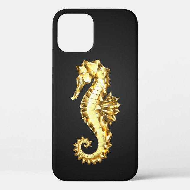 Gold Polygonal Seahorse Case-Mate iPhone Case (Back)