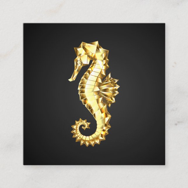 Gold Polygonal Seahorse Discount Card (Front)