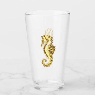 Gold Polygonal Seahorse Glass