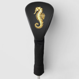 Gold Polygonal Seahorse Golf Head Cover