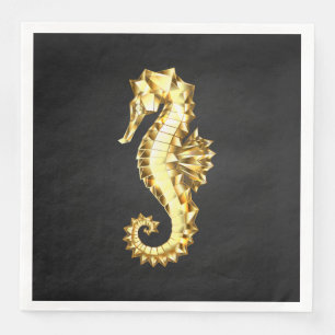Gold Polygonal Seahorse Napkin