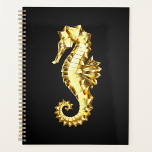 Gold Polygonal Seahorse Planner