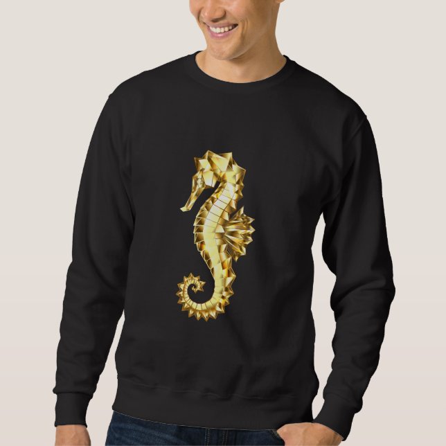 Gold Polygonal Seahorse Sweatshirt (Front)