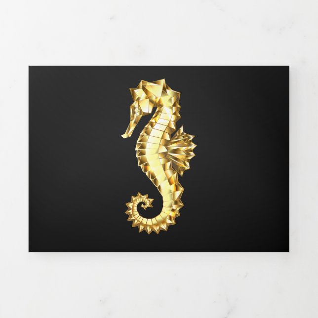 Gold Polygonal Seahorse Tri-Fold Programme (Cover)