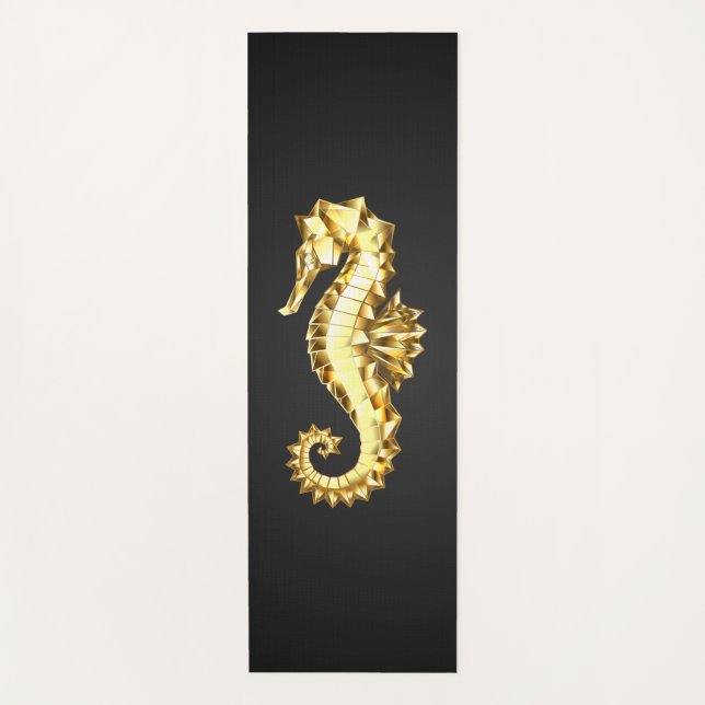 Gold Polygonal Seahorse Yoga Mat (Front)