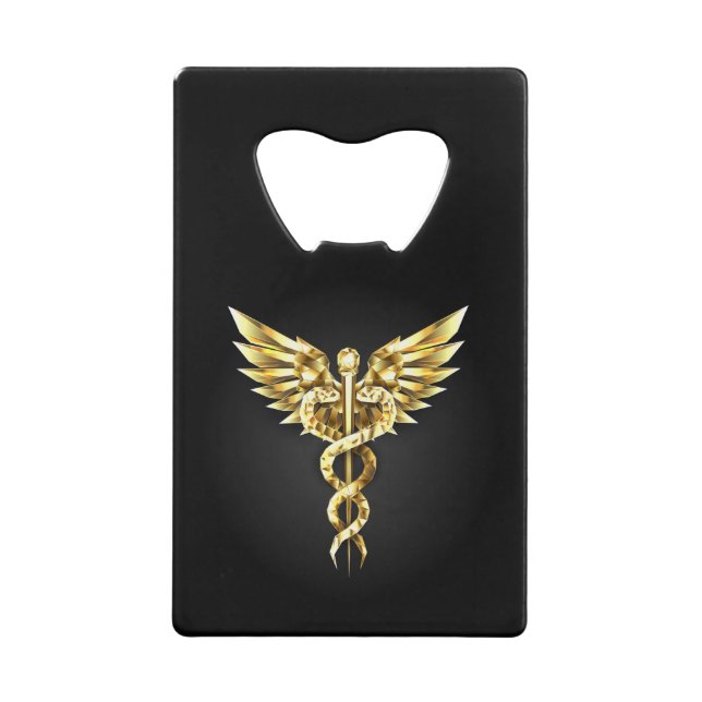 Gold Polygonal Symbol Caduceus (Front)
